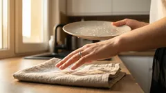 Você também seca a louça com uma toalha? Eis porque isso pode ser perigoso